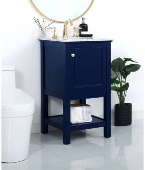 19 inch single bathroom vanity in Blue - Elegant Lighting VF27019BL