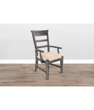 Marina Black Sand Arm Chair, Cushion Seat - Sunny Designs 1605BS