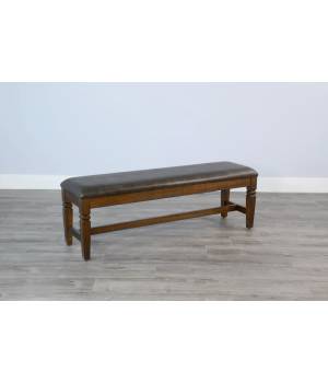 Homestead Tobacco Leaf Bench, Cushion Seat - Sunny Designs 1640TL2