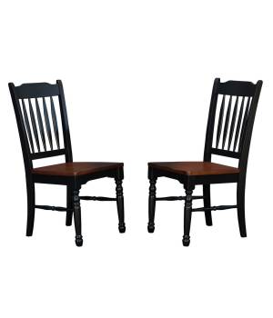 British Isles Slatback Side Chair, Oak-Black Finish - A-America BRIOB2672