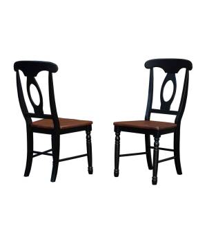 British Isles Napoleon Side Chair, Oak-Black Finish - A-America BRIOB2852