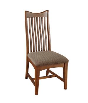 Laurelhurst Slatback Side Chair, Contoured Solid Wood Seat, Mission Oak Finish - A-America LAUOA2752