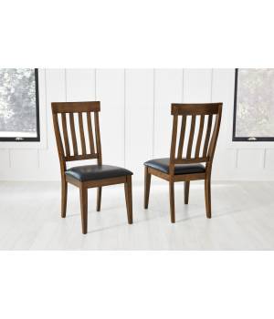 Mariposa Slatback Side Chair, with Upholstered Seat, Rustic Whiskey Finish - A-America MRPRW2652