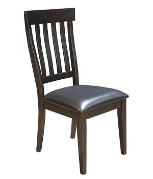 Mariposa Slatback Side Chair, with Upholstered Seat, Warm Grey Finish - A-America MRPWG2652