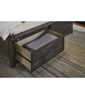 Sun Valley Queen Storage Bed with Integrated Bench, Charcoal Finish - A-America SUVCL5031