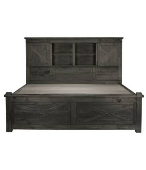 Sun Valley King Storage Bed with Integrated Bench, Charcoal Finish - A-America SUVCL5131