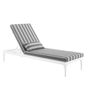 Perspective Cushion Outdoor Patio Chaise Lounge Chair - East End Imports EEI-3301-WHI-STG
