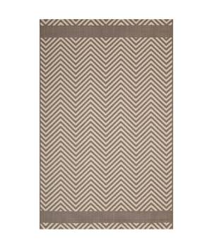 Optica Chevron With End Borders 5x8 Indoor and Outdoor Area Rug - East End Imports R-1141A-58