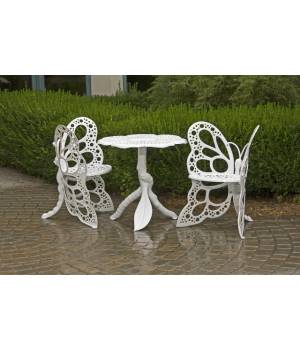 Butterfly Bistro Set - white - Flower House FHBFBSET-W