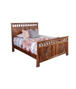 Porter Designs Kalispell Solid Sheesham Wood Queen Bed, Natural - Porter Designs 04-116-14-PD102H-KIT