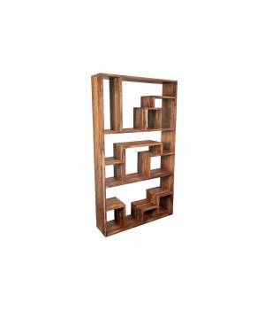 Porter Designs Urban Solid Sheesham Wood Asymmetric Shelves Bookcase, Natural - Porter Designs 10-117-01-8057