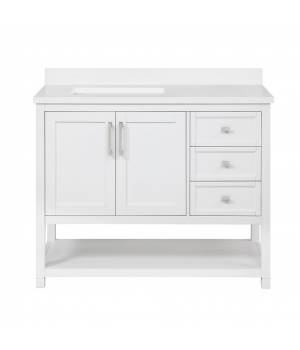 OVE Decors Stanley 42 in. Vanity in White with Power Bar and White Cultured marble countertop - Ove Decors 15VVA-STAN42-007EI