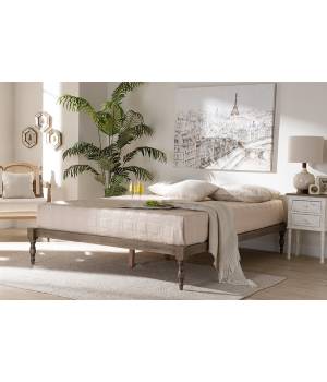 Baxton Studio Iseline Modern Antique Grey Finished Wood Full Size Platform Bed Frame - Wholesale Interiors MG0001-Weather Grey-Full