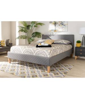 Baxton Studio Aneta Modern & Contemporary Grey Fabric Upholstered King Size Platform Bed - CF9014-Grey-King