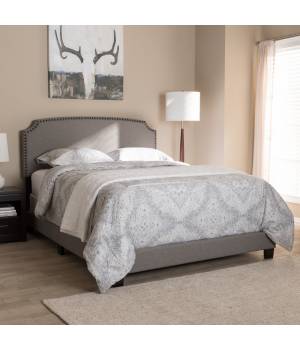 Baxton Studio Odette Modern & Contemporary Light Grey Fabric Upholstered Full Size Bed - CF8747-S-Light Grey-Full