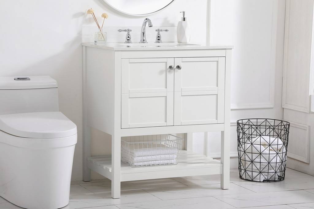 30 Inch Single Bathroom Vanity In White With Backsplash Elegant Lighting Vf16430wh Bs - 30 Bathroom Vanity Backsplash