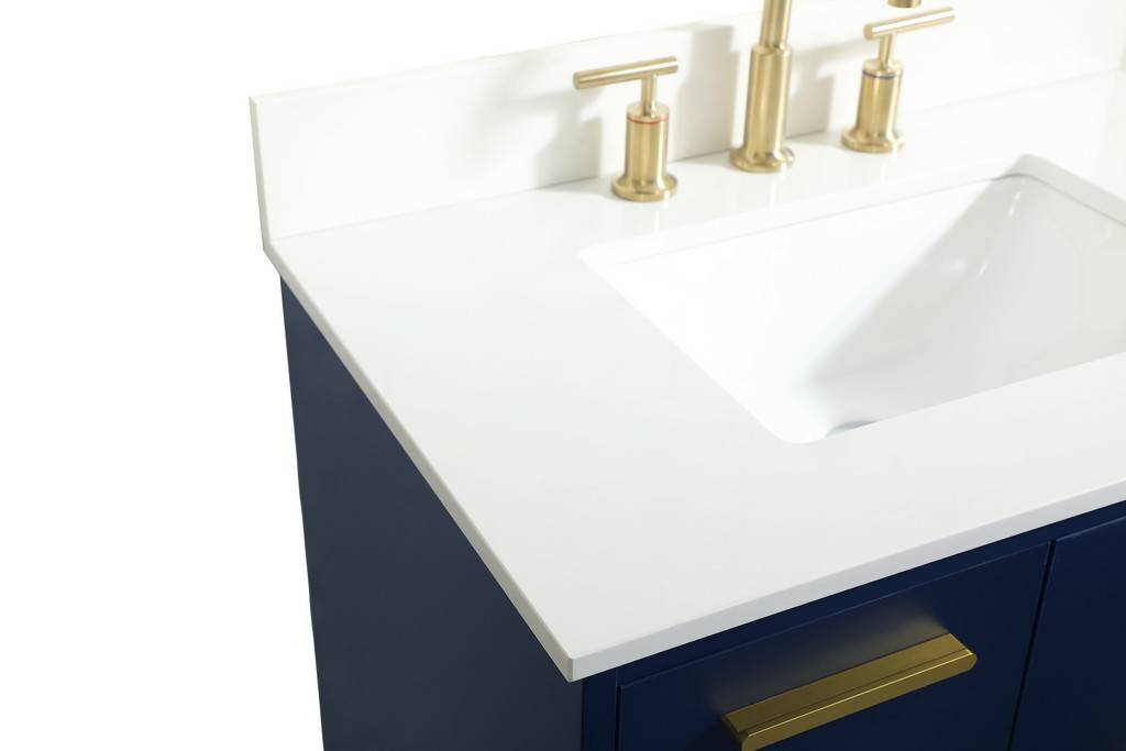 30 Inch Bathroom Vanity In Blue With Backsplash Elegant Lighting Vf47030mbl Bs - Bathroom Sink Backsplash 30 Inch