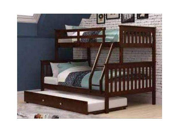 Dark Cappuccino Donco 122 3 Tfcp, Donco Twin Over Full Mission Bunk Bed