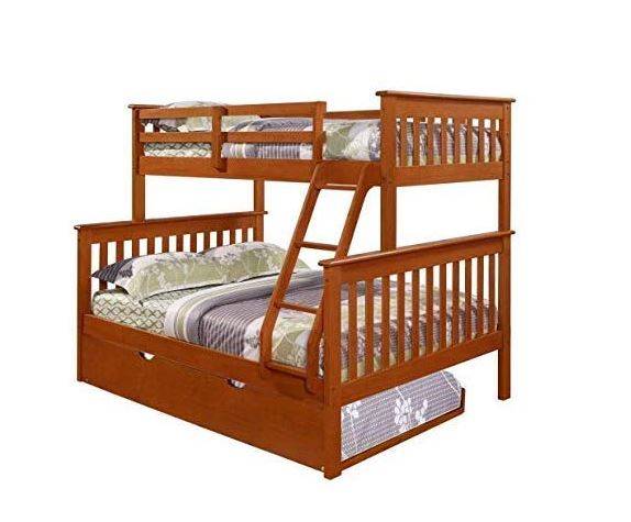 Twin Over Full Mission Bunkbed In Light, Donco Twin Over Full Bunk Bed
