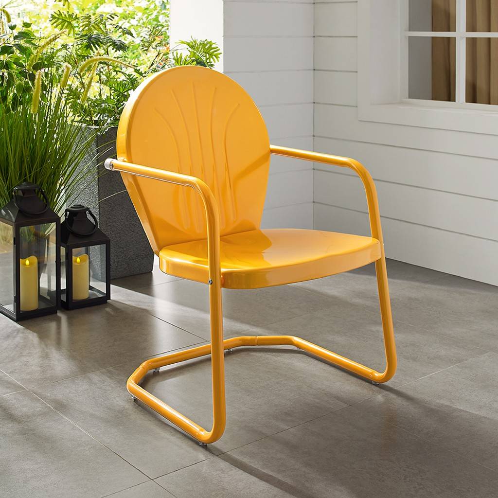 Tangerine Crosley Furniture CO1011A-TG Griffith Retro Metal Outdoor Side Table 