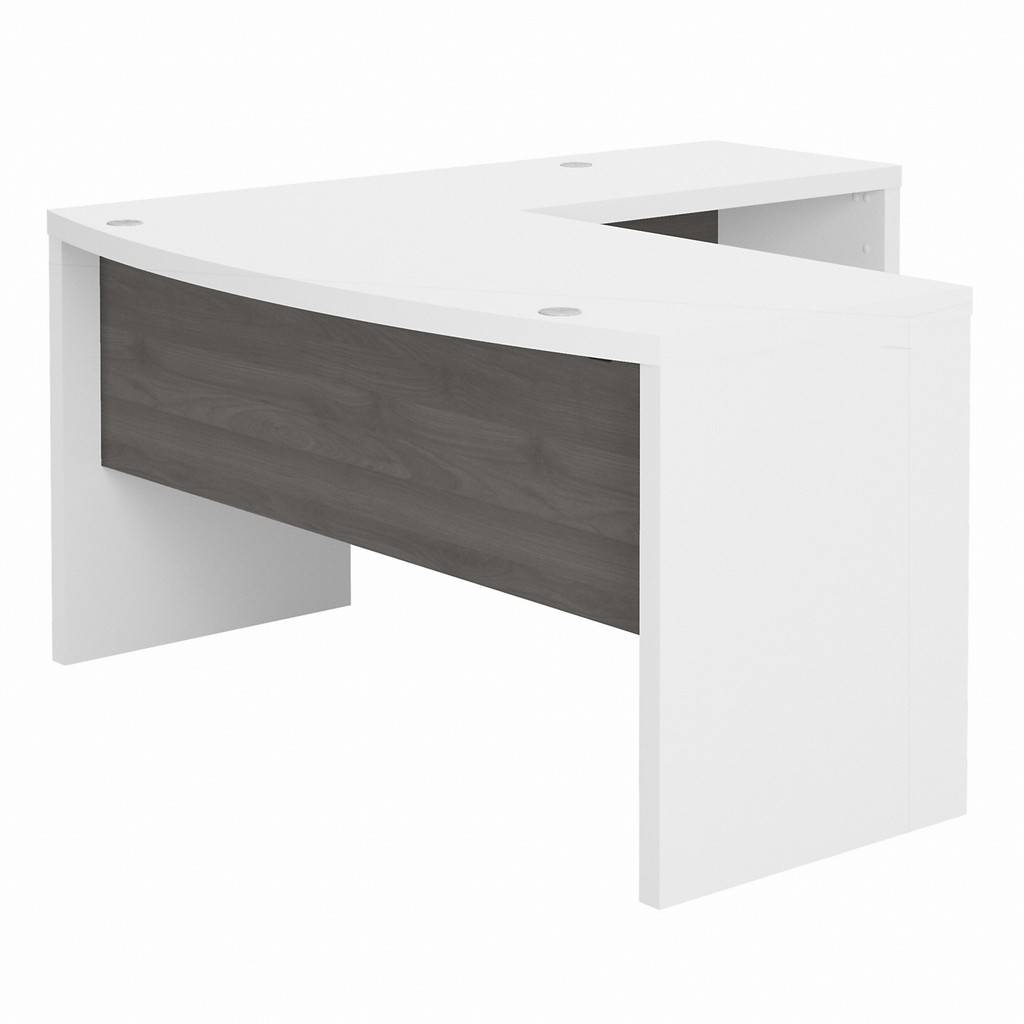 Office by kathy ireland Echo L Shaped Bow Front Desk in Pure White 