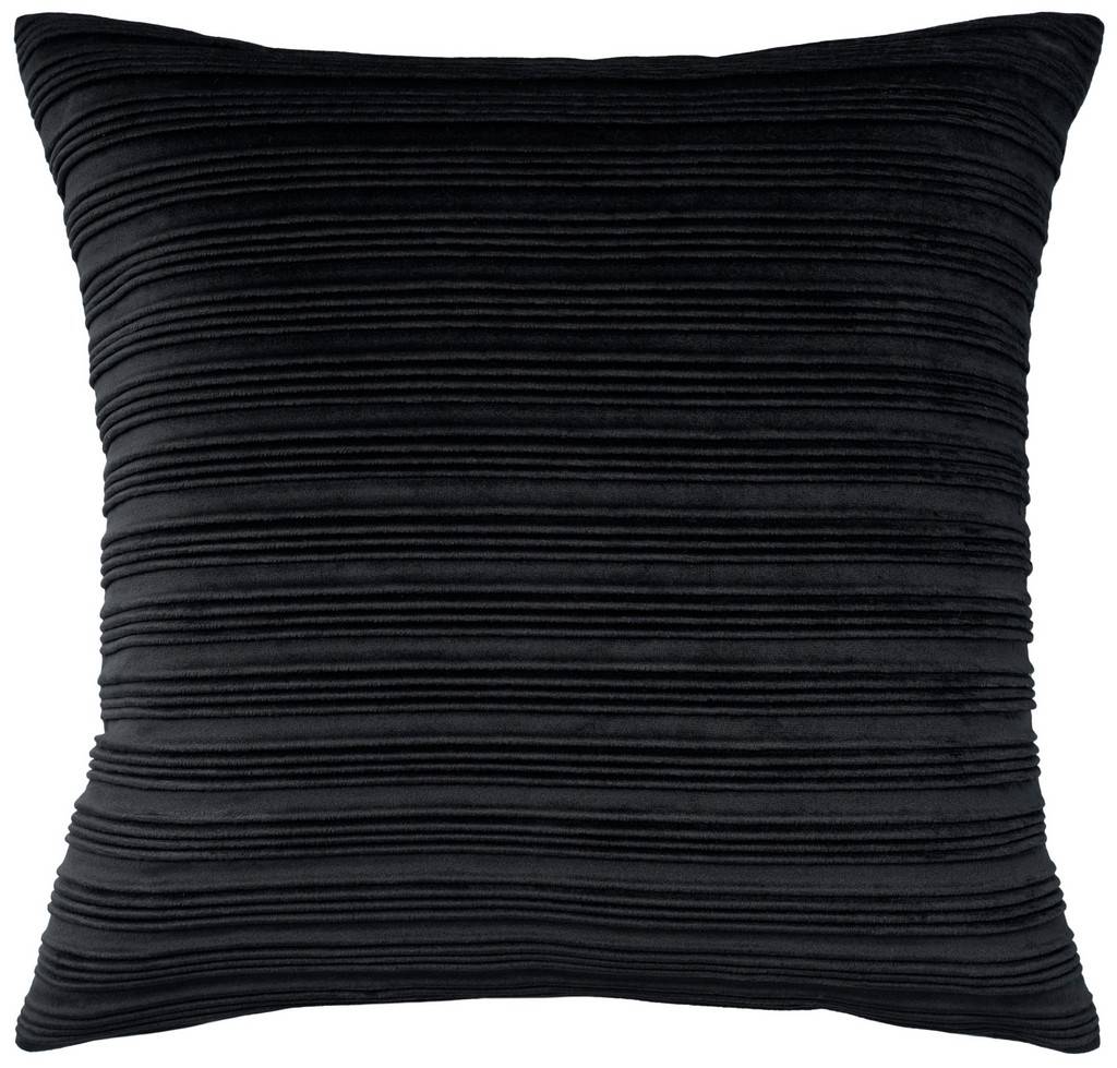 Waverly Indoor Plw Pleated Velvet Black Throw Pillows 18 x 18