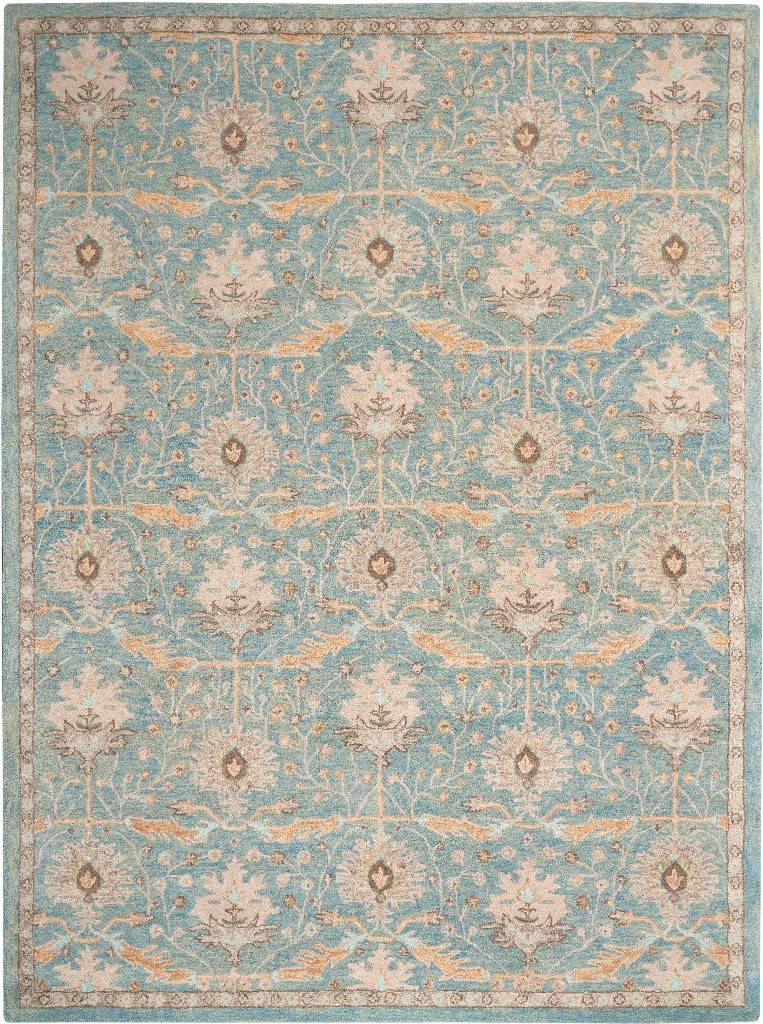 And Beige Persian Area Rug Nourison Jaz02, Bright Blue Persian Rug