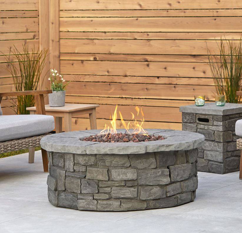 Sedona Round Propane Fire Table In Grey, How To Convert Natural Gas Fire Pit Propane