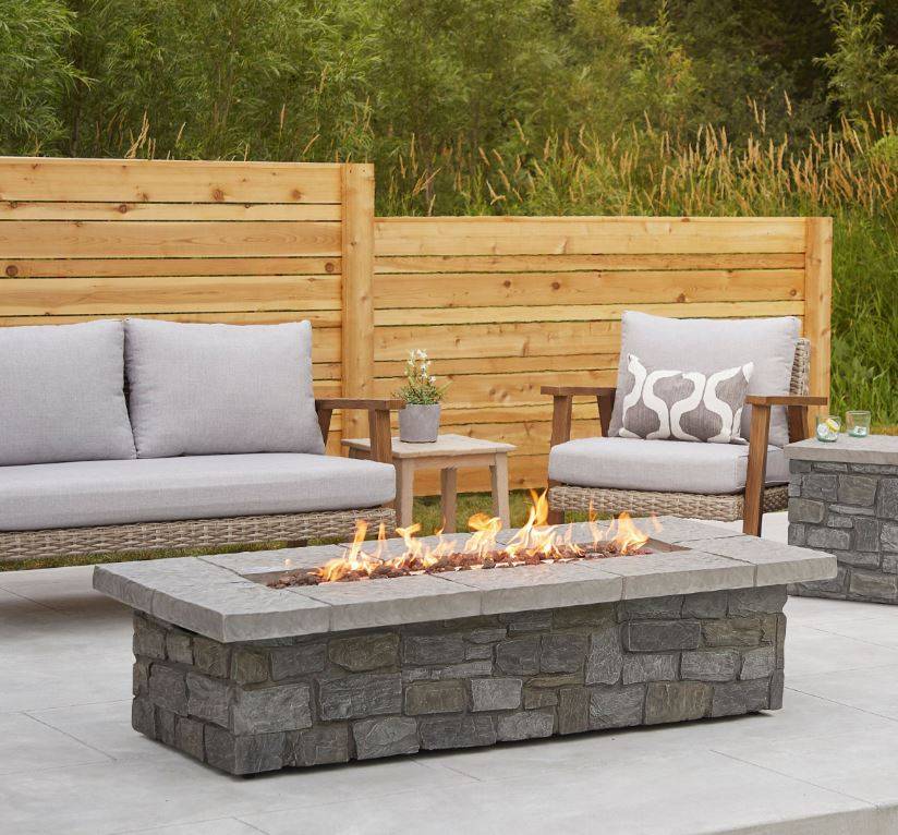 Sedona 66 Rectangle Propane Fire Table, Large Natural Gas Fire Pit