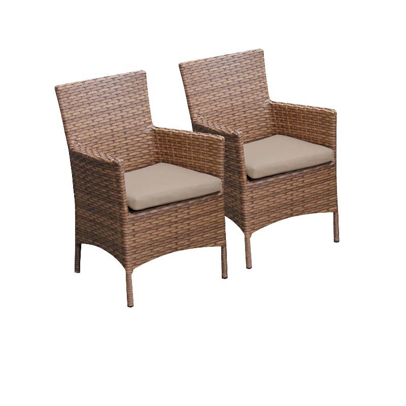 2 Laa Dining Chairs W Arms In Wheat, Outdoor Furniture Dc