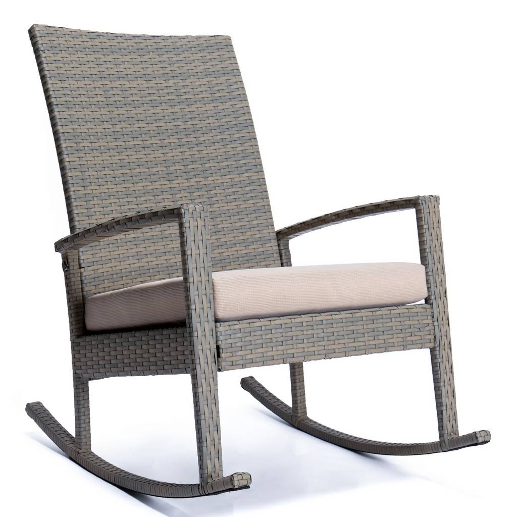 Leisuremod Duval Outdoor Wicker Rocking, Cushions For Outdoor Wicker Rocking Chairs