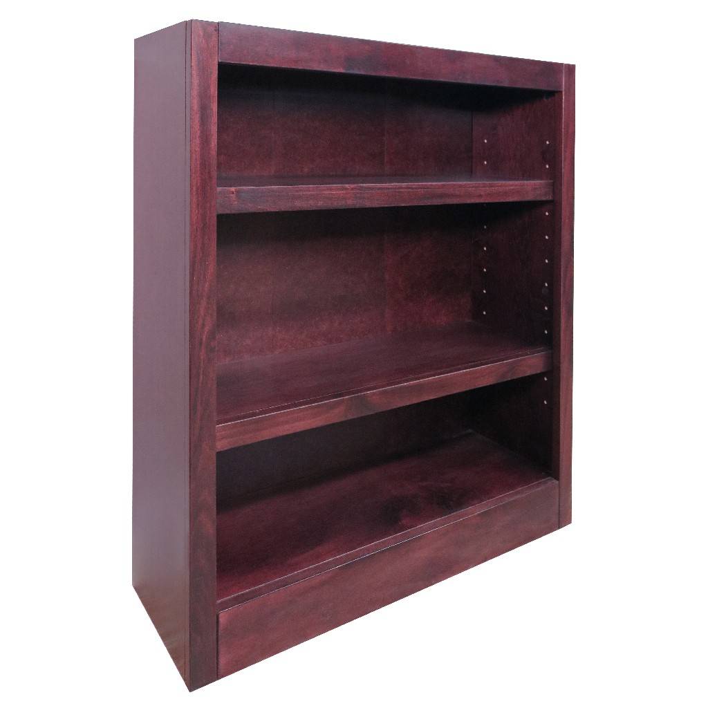 3 Shelf Wood Bookcase 36 Inch Tall, Real Cherry Wood Bookcase