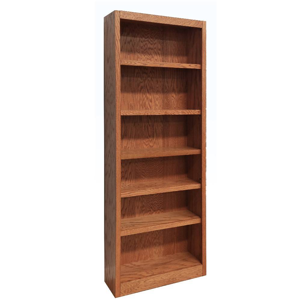 6 Shelf Wood Bookcase 84 Inch Tall, Solid Wood Bookcases With Adjustable Shelves