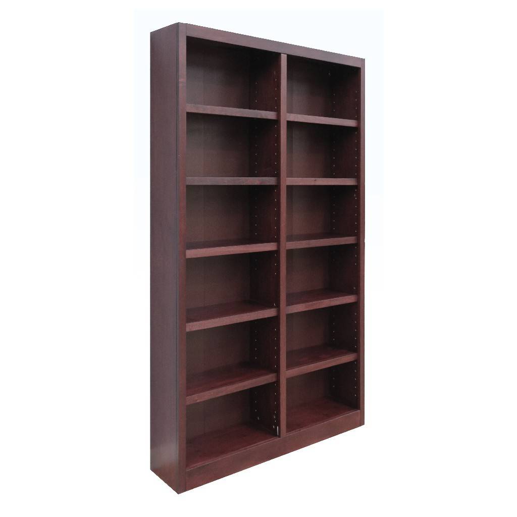 12 Shelf Double Wide Wood Bookcase 84, Double Wide Wood Bookcases
