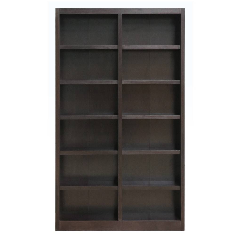 12 Shelf Double Wide Wood Bookcase 84, 12 Inch Wide Bookcase