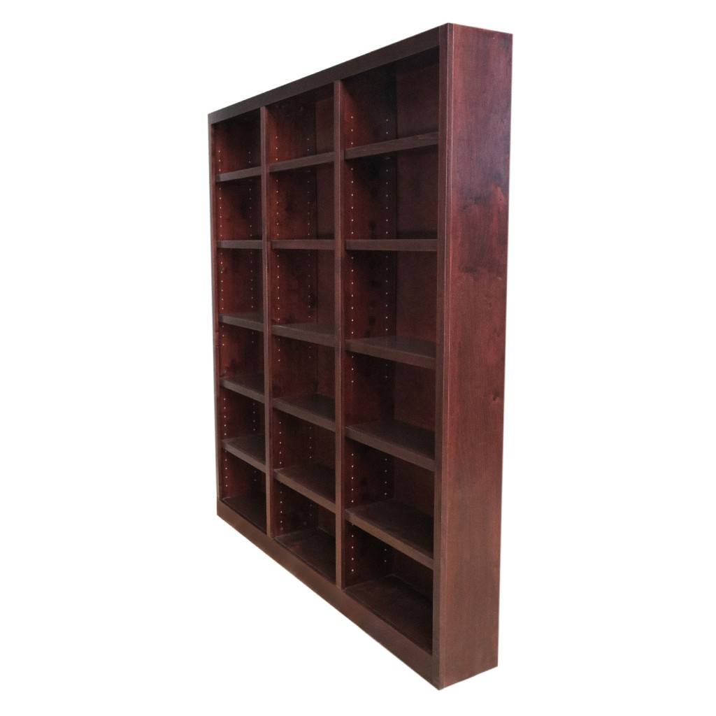18 Shelf Triple Wide Wood Bookcase 84, 18 Inch Wide Bookcase With Doors