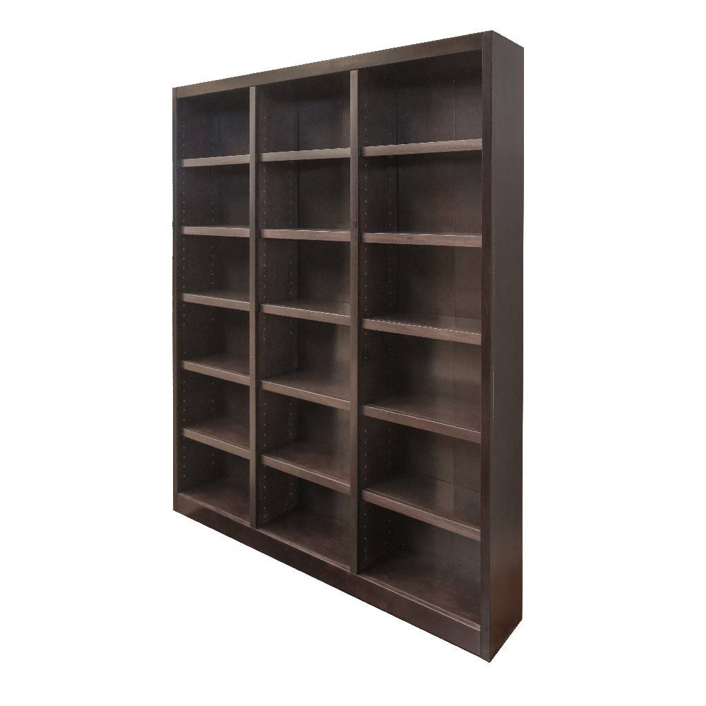 18 Shelf Triple Wide Wood Bookcase 84, 18 Inch Wide Bookcase White