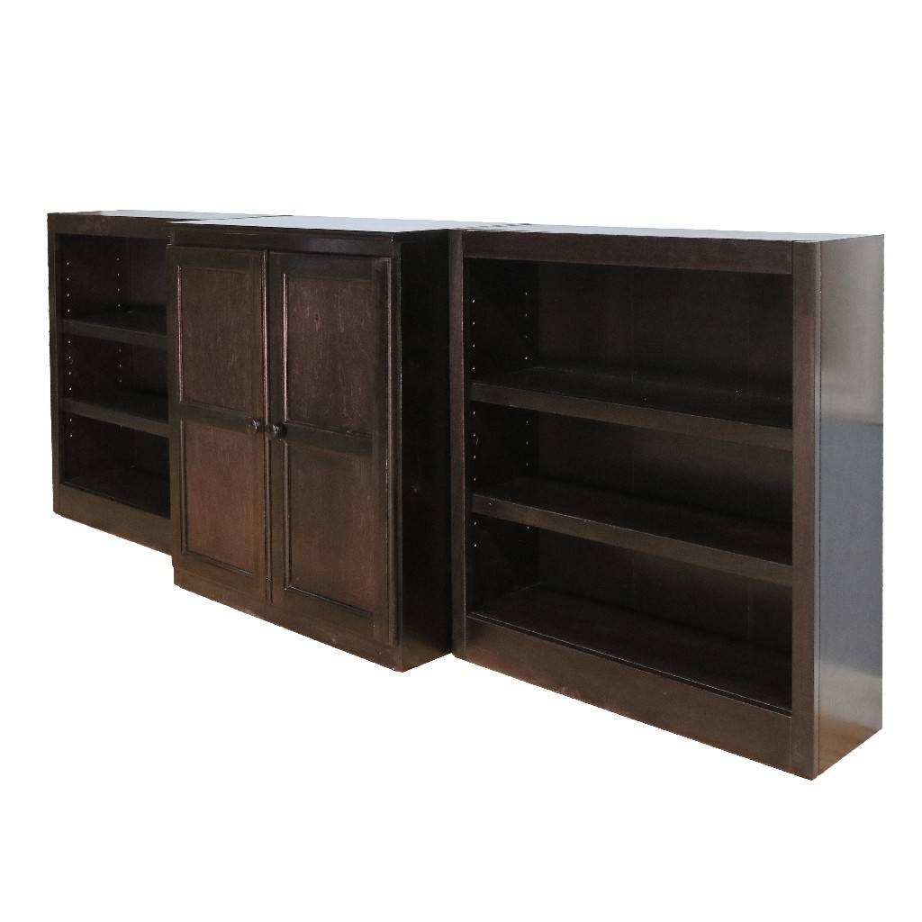 8 Shelf Bookcase Wall With Doors 36, 36 Wide Bookcase With Doors