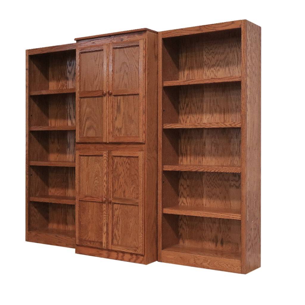 15 Shelf Bookcase Wall With Doors 72, Tall Shelves With Doors