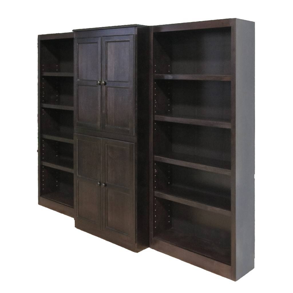 15 Shelf Bookcase Wall With Doors 72, 72 Inch Wood Bookcase