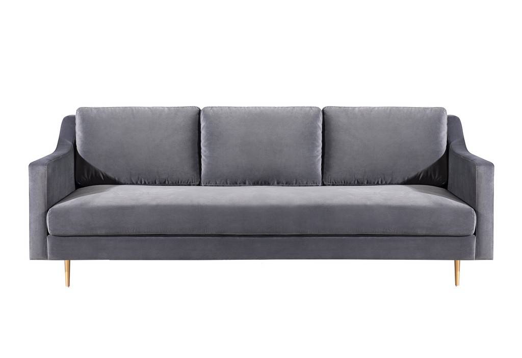Milan Grey Velvet Sofa Tov Furniture, Milan Grey Leather Sofa
