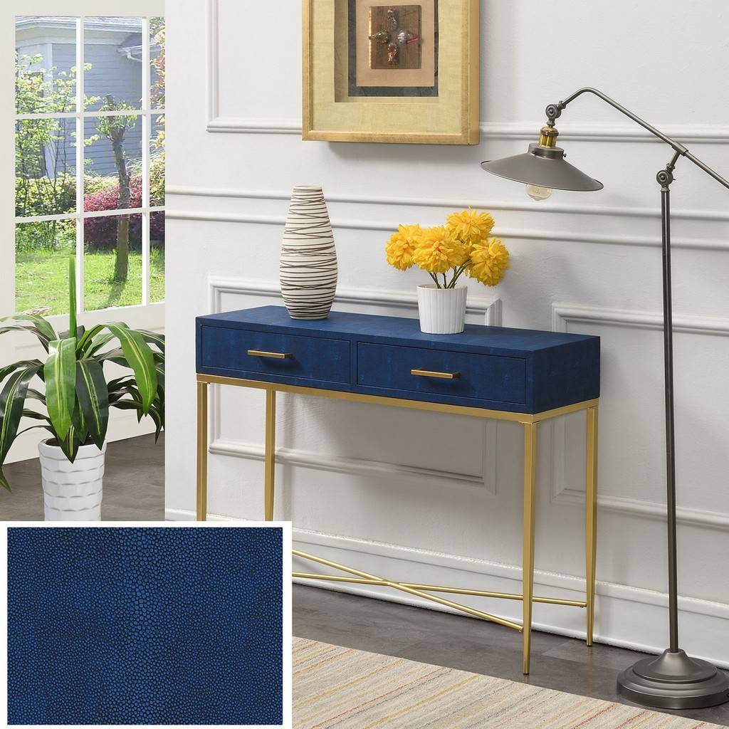 Ashley Console Table In Blue Gold
