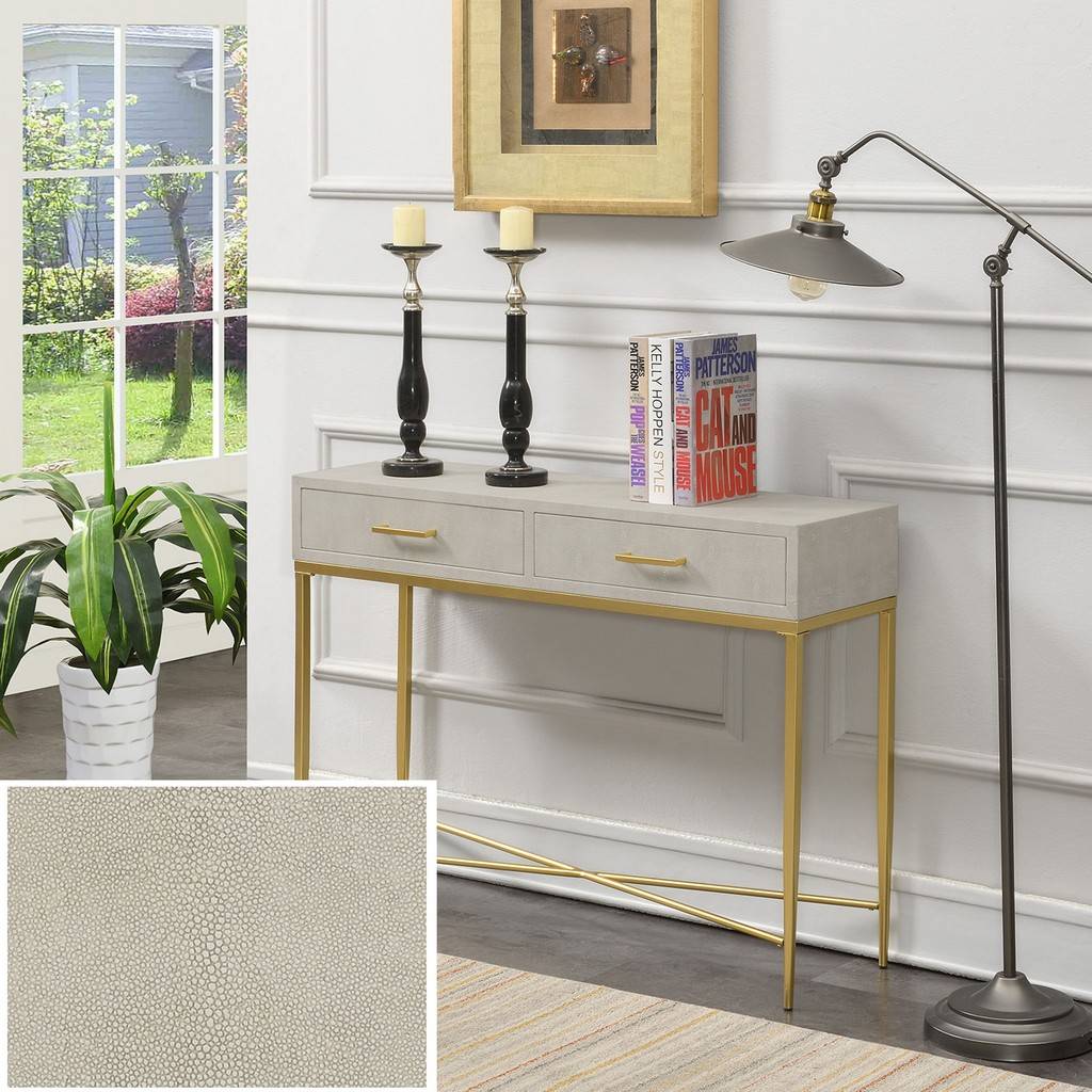 Ashley Console Table In Beige Gold