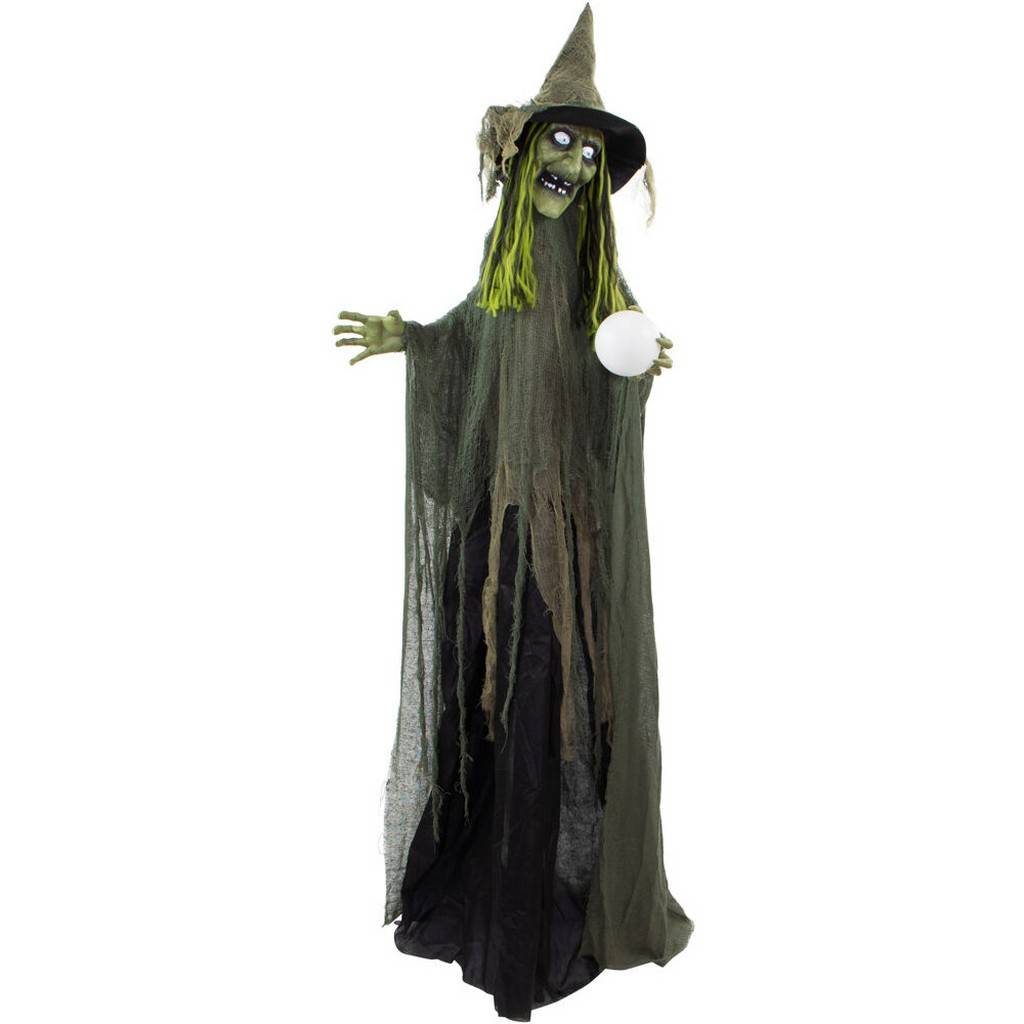6-Ft. Buella the Animated Fortune-Telling Witch, Indoor or Covered ...