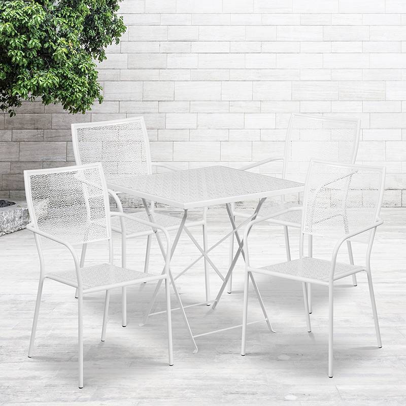 Commercial Grade 28 Square White, Commercial Grade Outdoor Furniture