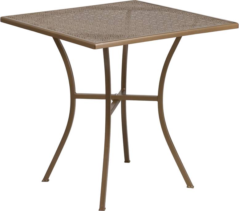 CO-5-GD-GG Details about   Flash Furniture 28'' Square Gold Indoor-Outdoor Steel Patio Table 