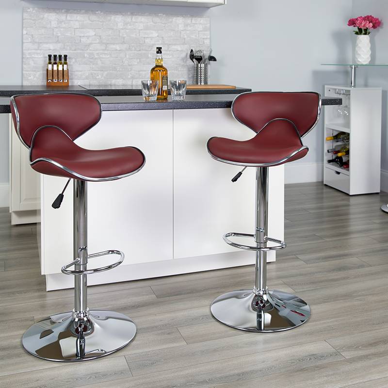 Burdy Vinyl Adjustable Height, Most Comfortable Bar Stool With Back