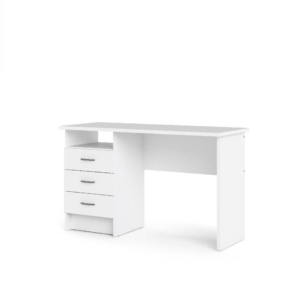 Tvilum White Worth 3 Drawer Desk 
