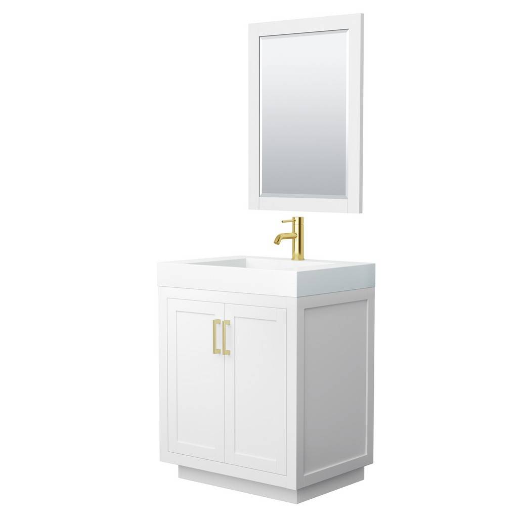 24 Matte White Bathroom Mirror 