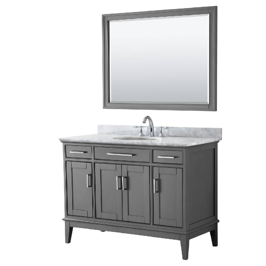 48 Inch Single Bathroom Vanity In Dark, 44 Inch Wide Vanity Mirror